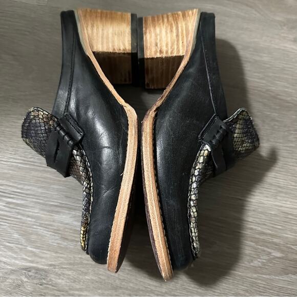 Freebird by Steven Collins Crocodile Loafer Boot Mule Open Heel Snake Shoes Sz 8 - Picture 5 of 11